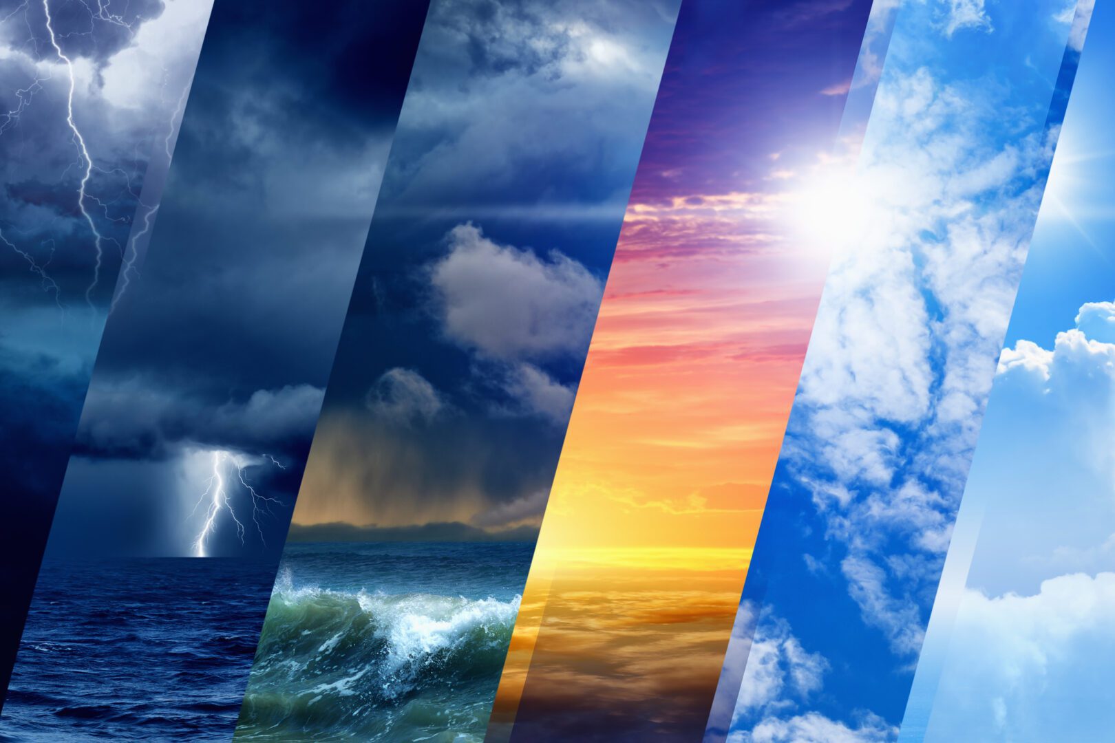 A series of images showing different weather fronts.